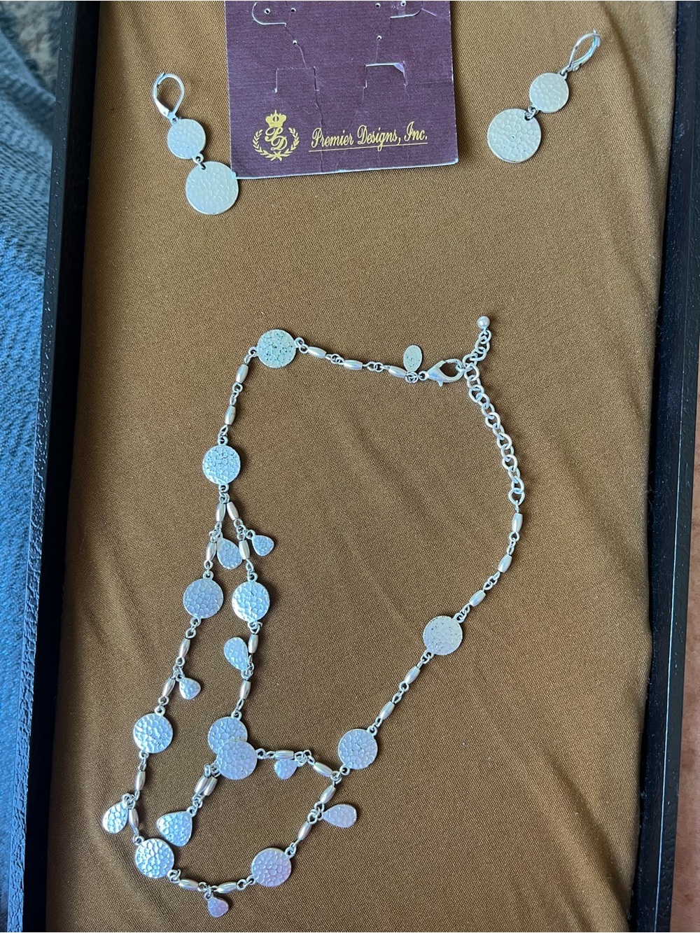 Premier Designs Silver-Tone Multi-Disc Necklace and Earring Set - Silver